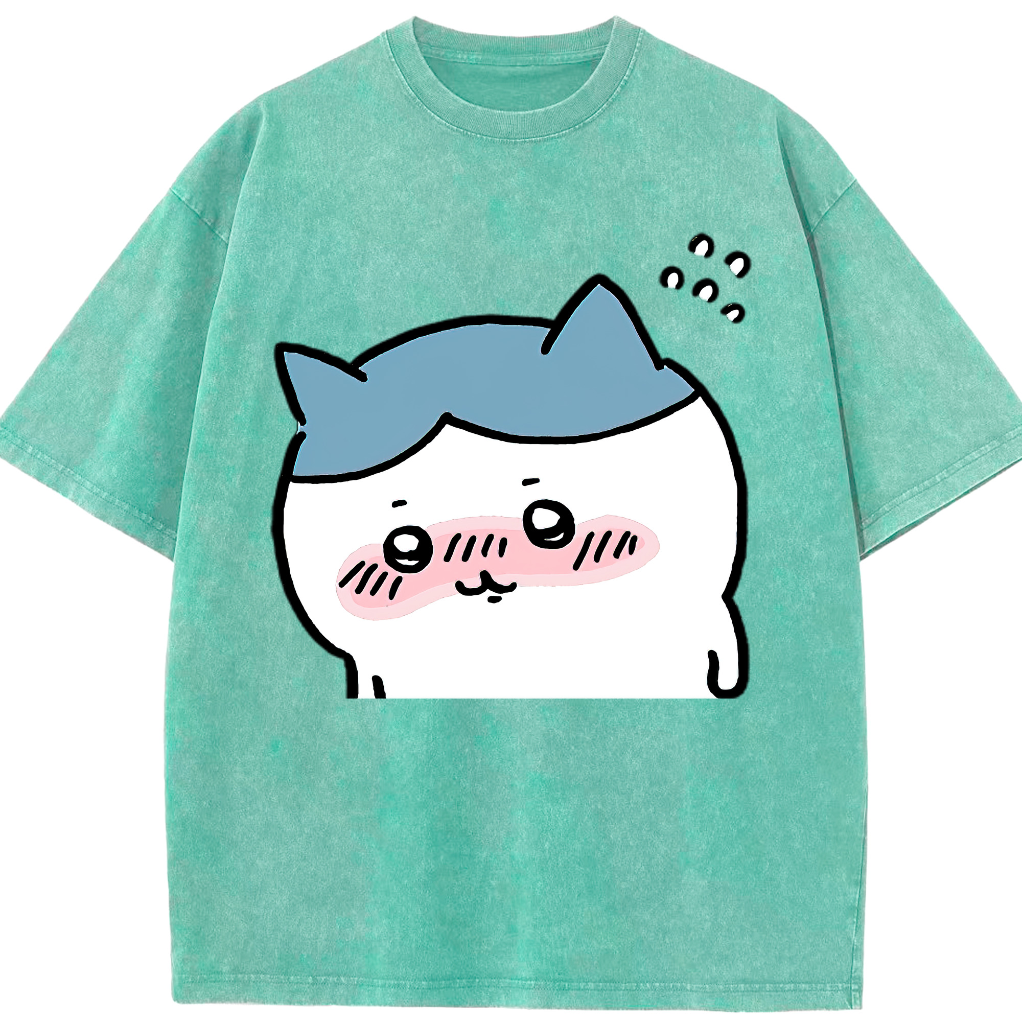 （画像用） ちいかわ ハチワレ Chii-kawa hachiware 綿100% ヴィンテージ風 半袖Tシャツ（フロントプリント）